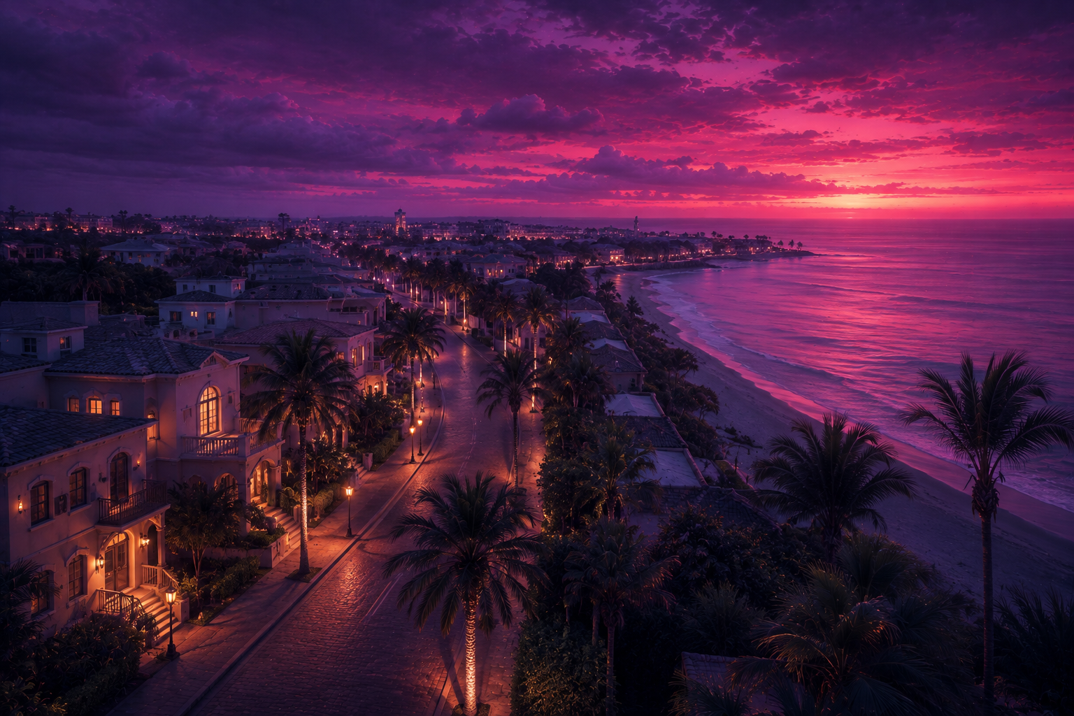 Quiet upscale coastal town of Ambrosia