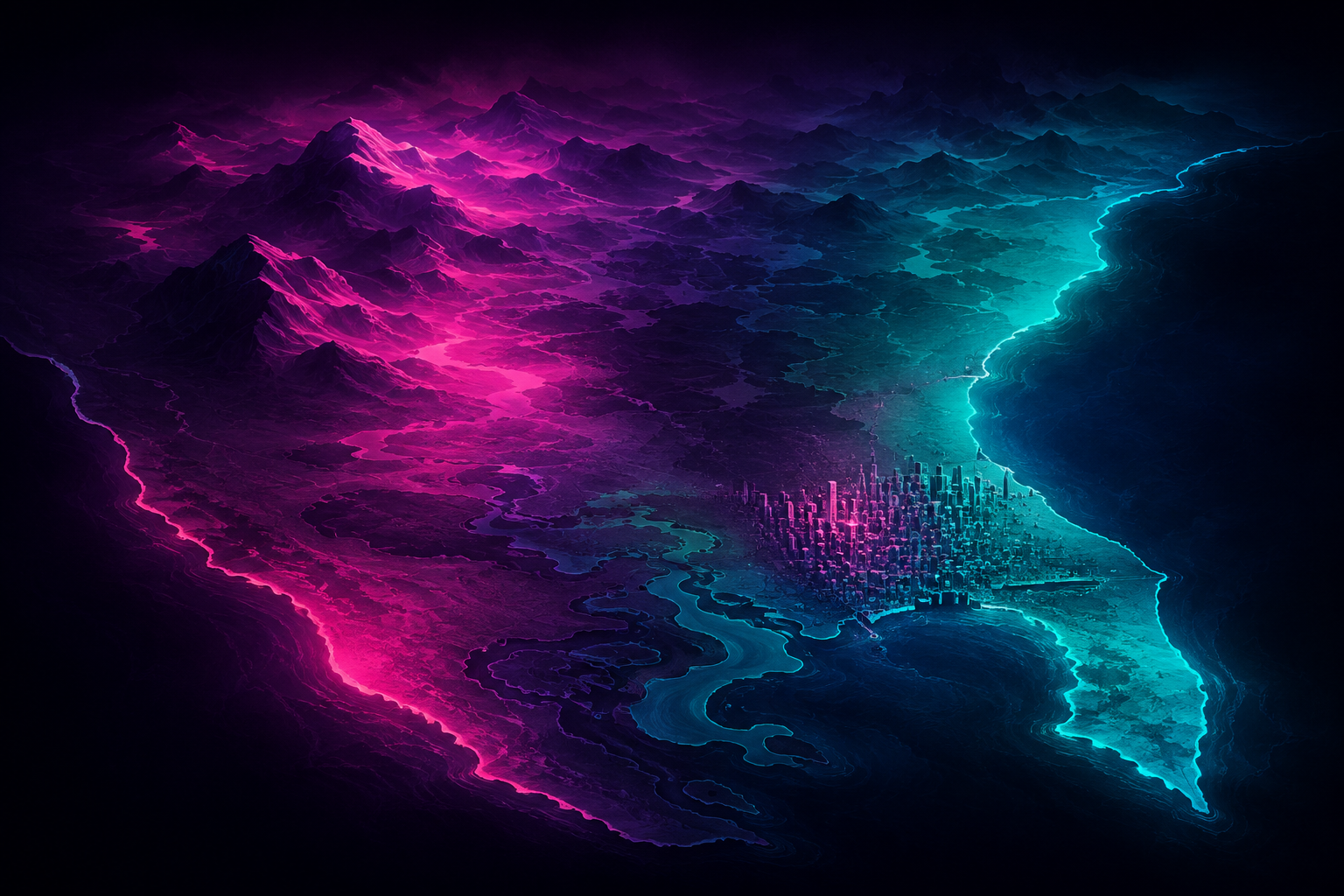 Stylized GTA 6 map of the state of Leonida